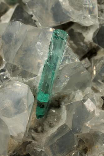 Beryl (variety emerald), Calcite, Pyrite, Dolomite<br />Chivor mining district, Municipio Chivor, Eastern Emerald Belt, Boyacá Department, Colombia<br />98x70x38mm, xl=31mm<br /> (Author: Fiebre Verde)