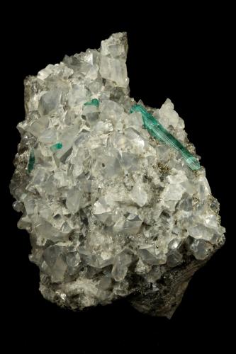 Beryl (variety emerald), Calcite, Pyrite, Dolomite<br />Chivor mining district, Municipio Chivor, Eastern Emerald Belt, Boyacá Department, Colombia<br />98x70x38mm, xl=31mm<br /> (Author: Fiebre Verde)