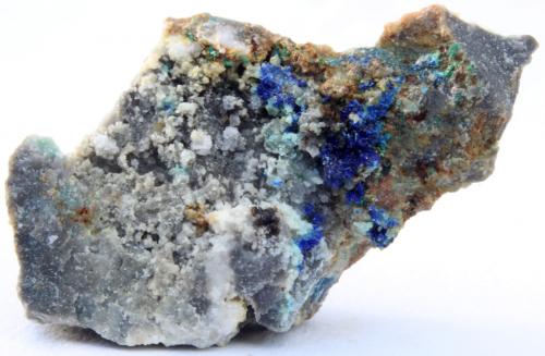 Azurita<br />Corte en carretera A391, Enix, Comarca Poniente Almeriense, Almería, Andalucía, España<br />26 x 14 x 10 mm.<br /> (Autor: José Luis Zamora)