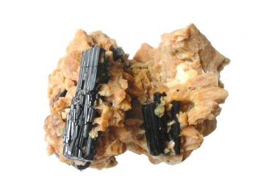 Schorl, feldspar, minor apatite<br />Cantera Amerika, Penig, Mittelsachsen, Granulitgebirge, Sajonia/Sachsen, Alemania<br />9 x 7 x 7 cm<br /> (Author: Andreas Gerstenberg)