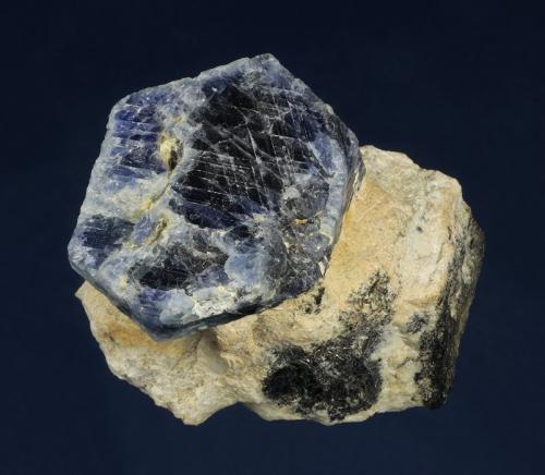 Corundum ( var. Sapphire )<br />Ilmen Natural Reserve, Ilmenskie Mountains, Chelyabinsk Oblast, Ural Federal District, Russia<br />55 x 45 x 40 mm<br /> (Author: GneissWare)