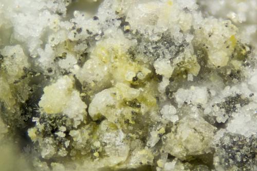 Halotrichite  Sulphur<br />Poudrette Quarry, Mont Saint-Hilaire, La Vallée-du-Richelieu RCM, Montérégie, Québec, Canada<br />FOV = 1.2<br /> (Author: Doug)