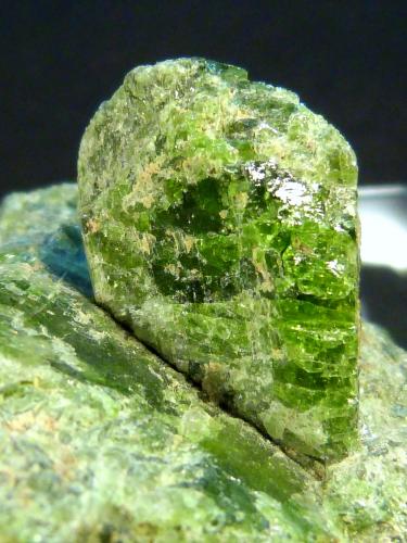 Diópsido (variedad diópsido cromífero)<br />Araçuaí, Vale do Jequitinhonha, Minas Gerais, Brasil<br />7 x 9 x 5 cm.<br /> (Autor: Felipe Abolafia)