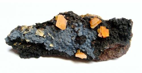 Wulfenite<br />Finch Mine, Reagan claims, Keystone Gulch, Chilito, Hayden area, Banner District, Dripping Spring Mountains, Gila County, Arizona, USA<br />Specimen size 7 cm, largest crystal 6 mm<br /> (Author: Tobi)