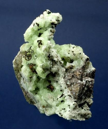 Copper on Prehnite<br />Adventure Mine, Greenland, Greenland Township, Ontonagon County, Michigan, USA<br />66 x 40 x 39 mm<br /> (Author: GneissWare)