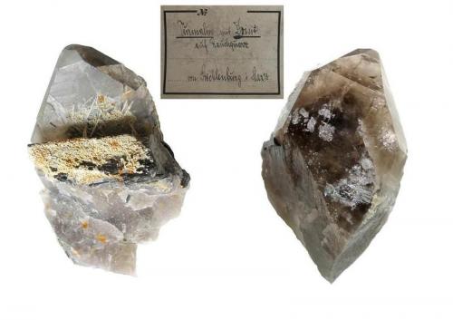 Quartz (variety smoky quartz), schorl, clinozoisite<br />Stecklenberg Quarry, Thale, Harz, Saxony-Anhalt/Sachsen-Anhalt, Germany<br />9,5 x 6,5 cm<br /> (Author: Andreas Gerstenberg)