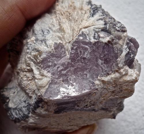 Lepidolita, Albita (variedad cleavelandita)<br />Virgem da Lapa, Vale do Jequitinhonha, Minas Gerais, Brasil<br />Ancho de imagen 5 cm<br /> (Autor: María Jesús M.)