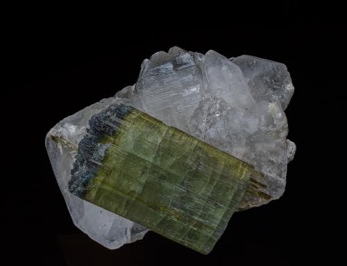 Elbaite, Quartz<br />Gilgit-Baltistan (Northern Areas), Pakistan<br />7.2 x 5.8 cm<br /> (Author: am mizunaka)