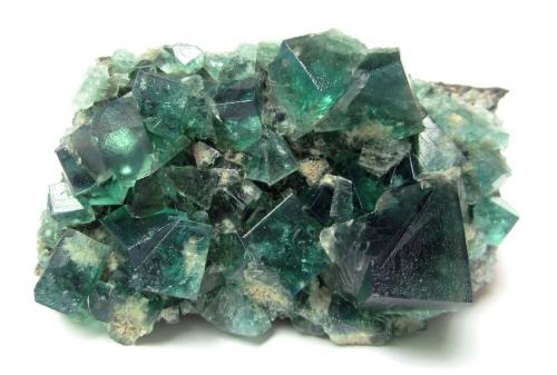 Fluorite<br />Rogerley Mine, Frosterley, Weardale, North Pennines Orefield, County Durham, England / United Kingdom<br />Specimen size 9 cm, largest crystal 2 cm<br /> (Author: Tobi)