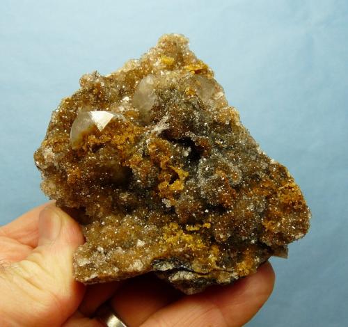 Quartz, Calcite, jouravskite?, manganite<br />N'Chwaning II Mine, N'Chwaning mining area, Kuruman, Kalahari manganese field (KMF), Northern Cape Province, South Africa<br />87 x 71 x 55 mm<br /> (Author: Pierre Joubert)