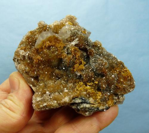 Quartz, Calcite, jouravskite?, manganite<br />N'Chwaning II Mine, N'Chwaning mining area, Kuruman, Kalahari manganese field (KMF), Northern Cape Province, South Africa<br />87 x 71 x 55 mm<br /> (Author: Pierre Joubert)