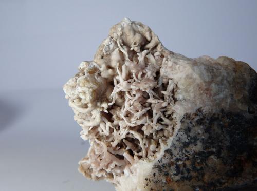 Aragonito<br />Mina Solita, Peramea, Baix Pallars, Comarca Pallars Sobirà, Lérida / Lleida, Cataluña / Catalunya, España<br />Zona mineralizada 3,9 x 3 cm<br /> (Autor: heat00)