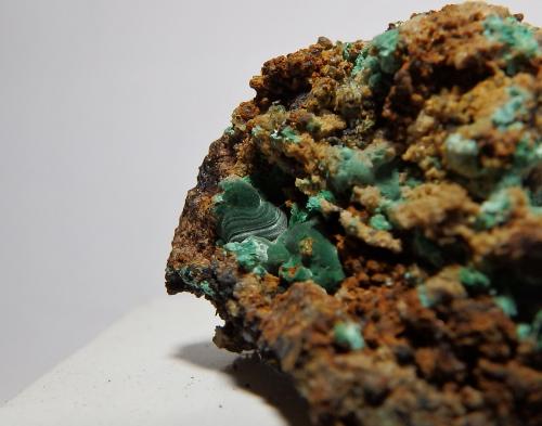 Malaquita<br />Mines de Can Montsant, Can Montsant (Massís del Montnegre), Hortsavinyà, Tordera, Comarca Maresme, Barcelona, Cataluña / Catalunya, España<br />encuadre 3 x 2,5 cm aprox.<br /> (Autor: heat00)