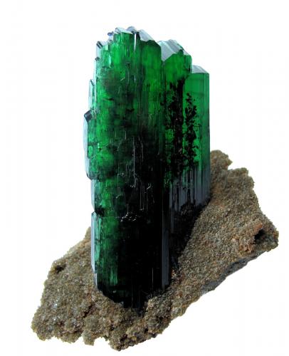 Vivianita, siderita, pirita<br />Huanuni Mine, Huanuni, Dalence Province, Oruro Department, Bolivia<br />Cristal: 82 mm x 38 mm x 11 mm. Matriz: 90 mm x 56<br /> (Autor: Carles Millan)
