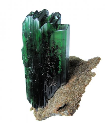 Vivianita, siderita, pirita<br />Huanuni Mine, Huanuni, Dalence Province, Oruro Department, Bolivia<br />Cristal: 82 mm x 38 mm x 11 mm. Matriz: 90 mm x 56<br /> (Autor: Carles Millan)