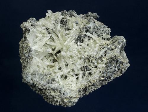 Olshanskyite with Andradite, Wurtzite and Galena<br />Shijiangshan Mine, Yinwu, Linxi, Ulanhad League, Inner Mongolia Autonomous Region, China<br />103 x 100 x 57 mm<br /> (Author: GneissWare)