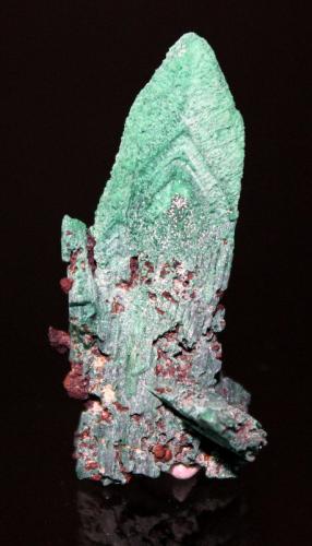 Malachite pseudomorph after Azurite<br />Sacramento Pit, Sacramento Hill, Bisbee, Warren District, Mule Mountains, Cochise County, Arizona, USA<br />5.2 x 2.6 cm<br /> (Author: Don Lum)