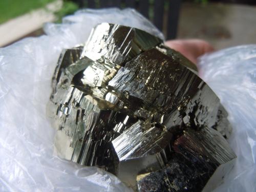 Pyrite<br />Huanzala Mine, Huallanca District, Dos de Mayo Province, Huánuco Department, Peru<br />7.9 x 6.6 x 4.3 cm<br /> (Author: Casimir Sarisky)
