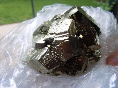 Pyrite<br />Huanzala Mine, Huallanca District, Dos de Mayo Province, Huánuco Department, Peru<br />7.9 x 6.6 x 4.3 cm<br /> (Author: Casimir Sarisky)