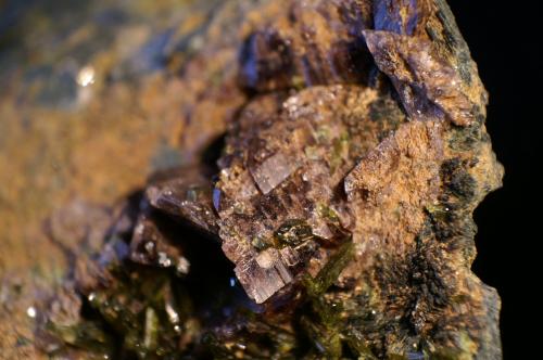 Axinita-(Fe)<br />Barranc de les Collades, Pantà d'Escales, Casterner de les Olles, Tremp, Comarca Pallars Jussà, Lérida / Lleida, Cataluña / Catalunya, España<br />Ancho foto 2 cm<br /> (Autor: chatero15)