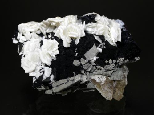 Barite, Fluorite, Calcite<br />Denton Mine, Goose Creek Mine group, Harris Creek Sub-District, Hardin County, Illinois, USA<br />10 x 8 x 5 cm<br /> (Author: Don Lum)