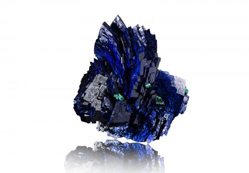 Azurite<br />Mina Milpillas, Cuitaca, Municipio Santa Cruz, Sonora, México<br />3,0 x 10,0 x 14,0 cm<br /> (Author: MIM Museum)