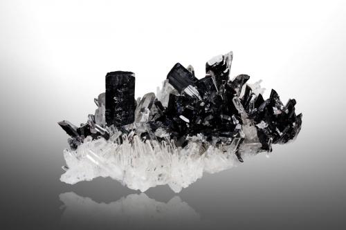 Hübnerite on Quartz<br />Mundo Nuevo mining area, Mundo Nuevo, Huamachuco, Sánchez Carrión Province, La Libertad Department, Peru<br />17.5 x 12.0 x 7.0 cm<br /> (Author: MIM Museum)