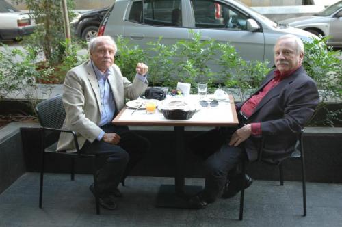 _Wendell E Wilson and Tom Gressman from the Mineralogical Record were invited as expert mineral connoseurs and of course for the beautiful journal The Mineralogical Record which has been the Tzar of Mineralogical Journals for many decades. Here having breakfast at the just opened modern 5 star hotel The Smallville Hotel with very friendly staff, located only 500 m down the Damascus Road from the MIM Museum. I would HIGHLY recommend to stay here for a visit.

Photo & text: Peter (Author: Jordi Fabre)