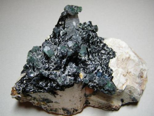 Feldspar, Schorl, Quartz, Fluorite and Beryl (variety aquamarine)<br />Erongo Mountain, Usakos, Erongo Region, Namibia<br />200x130x120mm<br /> (Author: Heimo Hellwig)