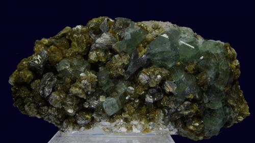 Fluorapatito, Siderita y Arsenopirita<br />Minas da Panasqueira, Aldeia de São Francisco de Assis, Covilhã, Castelo Branco, Cova da Beira, Centro, Portugal<br />12 x 7 x 5<br /> (Autor: Ricardo Fimia)