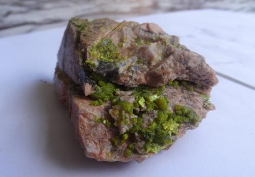 Autunite<br />Autun District, Saône-et-Loire, Bourgogne-Franche-Comté, France<br />7,5 x 6 x 3,5 cm<br /> (Author: Dave van Bladel)