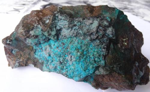 Chrysocolla<br />Serpieri Mine, Kamariza Mines, Lavrion Mining District, Attikí (Attica) Prefecture, Greece<br />15x15x7cm<br /> (Author: Dave van Bladel)