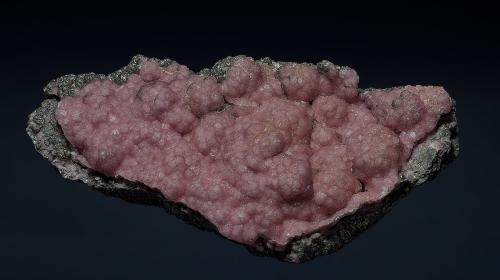 Rhodochrosite, Pyrite<br />Oppu Mine, Nishimeya-mura, Nakatsugaru District, Aomori Prefecture, Tohoku Region, Honshu Island, Japan<br />16.0 x 7.8 cm<br /> (Author: am mizunaka)