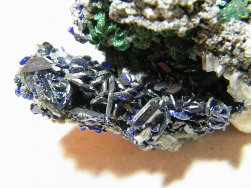 Azurite and Malachite<br />Tsumeb Mine, Tsumeb, Otjikoto Region, Namibia<br />40x40mm<br /> (Author: Heimo Hellwig)