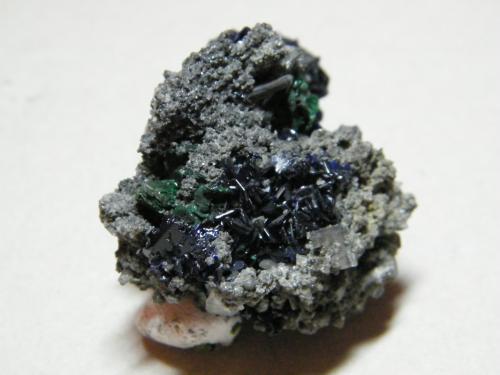 Azurite and Malachite<br />Tsumeb Mine, Tsumeb, Otjikoto Region, Namibia<br />40x40mm<br /> (Author: Heimo Hellwig)