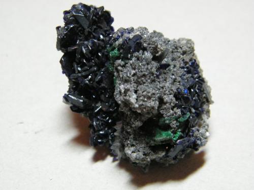 Azurite and Malachite<br />Tsumeb Mine, Tsumeb, Otjikoto Region, Namibia<br />40x40mm<br /> (Author: Heimo Hellwig)