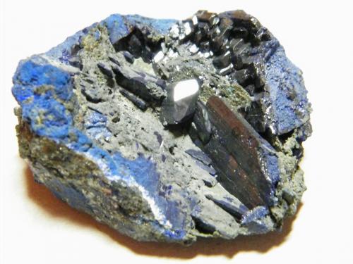 Azurite<br />Tsumeb Mine, Tsumeb, Otjikoto Region, Namibia<br />70x60mm<br /> (Author: Heimo Hellwig)