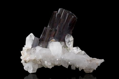 Brookite on Quartz<br />Monte Zard, Montes Ras Koh, Distrito Kharan, Balochistan (Baluchistan), Paquistán<br />9,0	x	5,0	x	6,5	cm<br /> (Author: MIM Museum)