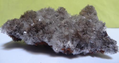 Gypsum on Limonite<br />Teniente Mine (Braden Mine), El Teniente, Rancagua, Municipio Rancagua, Cachapoal Province, Libertador General Bernardo O'Higgins Region, Chile<br />9 x 7 x 6cm<br /> (Author: Dave van Bladel)