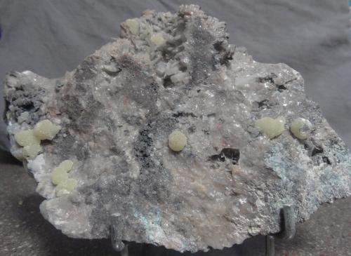 Adamite with Quartz<br />Ojuela Mine, Mapimí, Municipio Mapimí, Durango, Mexico<br />17 x 12 x 5cm<br /> (Author: Dave van Bladel)