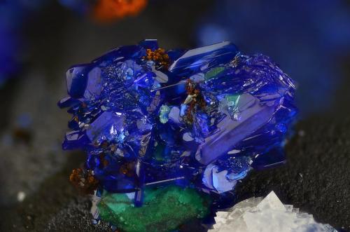Azurita<br />Hilarion Mine, Hilarion area, Kamariza Mines, Agios Konstantinos, Lavrion Mining District, Attikí (Attica) Prefecture, Greece<br />Campo de visión 4,5 mm<br /> (Autor: Juan Miguel)
