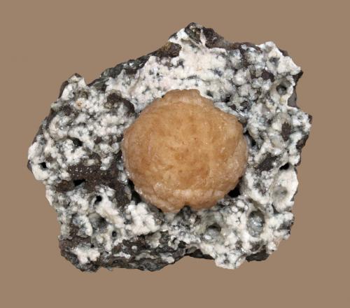 Stilbite<br />Braen Quarry, Haledon, Passaic County, New Jersey, USA<br />6.5 x 6.0 cm<br /> (Author: Frank Imbriacco)
