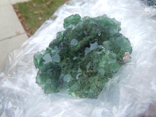 Fluorite<br />Okorusu Mine, Otjiwarongo District, Otjozondjupa Region, Namibia<br />10.2 x 9.5 x 4.5 cm<br /> (Author: Casimir Sarisky)