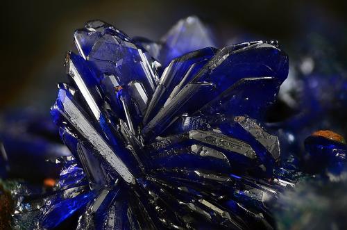 Azurita<br />Hilarion Mine, Hilarion area, Kamariza Mines, Agios Konstantinos, Lavrion Mining District, Attikí (Attica) Prefecture, Greece<br />Campo de visión 5,7 mm<br /> (Autor: Juan Miguel)