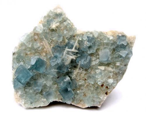 Fluorite<br />Blanchard Mine (Portales-Blanchard Mine), Bingham, Hansonburg District, Socorro County, New Mexico, USA<br />Specimen size 9 cm, largest fluorite crystal 1 cm<br /> (Author: Tobi)