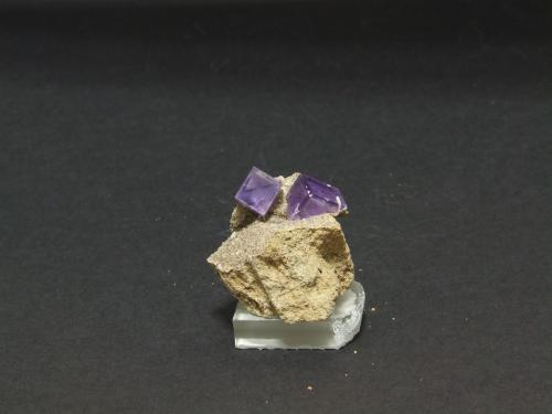 Fluorita<br />Cantera de Los Cobayos (La Paredona), zona minera de Berbes, Los Cobayos, Berbes, Ribadesella, Comarca Oriente, Principado de Asturias (Asturias), España<br />38x42mm. Cristal mayor: 12x9mm<br /> (Autor: joaquin gar)