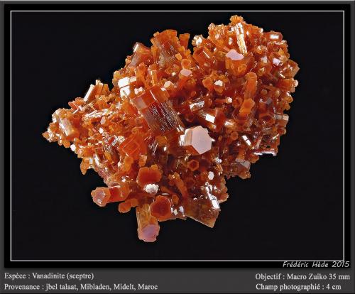 Vanadinite<br />Mibladen (Mibladen mining district), Midelt, Midelt Province, Drâa-Tafilalet Region, Morocco<br />fov 4 cm<br /> (Author: ploum)