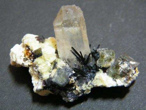 Quartz, Fluorite, Schorl<br />Erongo Mountain, Usakos, Erongo Region, Namibia<br />40x25mm<br /> (Author: Heimo Hellwig)