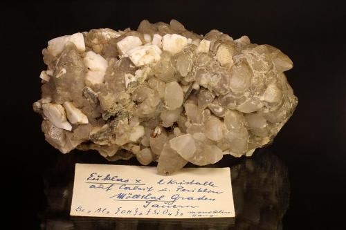 Euclase on Calcite, Albite, Quartz and minor Rutile<br />Krumlkeeskopf south slope, Krumlkeeskopf Mountain, Große Fleiß Valley, Goldberg group, Hohe Tauern, Carinthia/Kärnten, Austria<br />11,5 cm<br /> (Author: Gerhard Brandstetter)