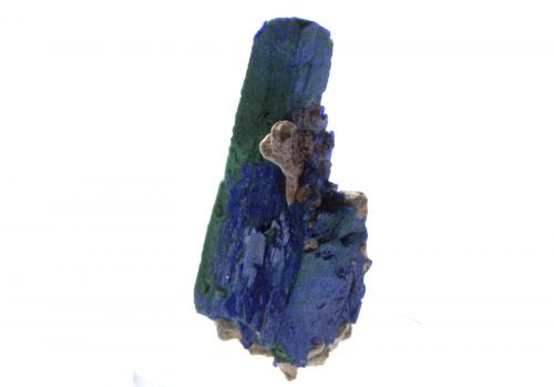 Azurita, Malaquita<br />Kerrouchen, Provincia Khénifra, Región Beni Mellal-Khenifra, Marruecos<br />Medidas pieza: 3,3x1,5x1,3 cm<br /> (Autor: Sergio Pequeño)